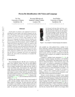 Person Re-Identification with Vision and Language