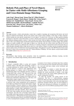 Robotic Pick-and-Place of Novel Objects in Clutter with Multi-Affordance
  Grasping and Cross-Domain Image Matching