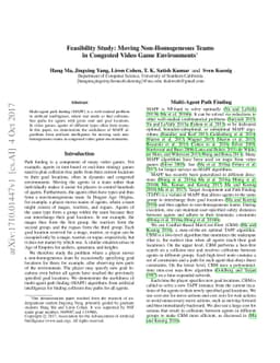 Feasibility Study: Moving Non-Homogeneous Teams in Congested Video Game
  Environments