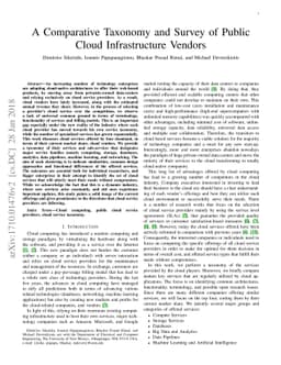 A Comparative Taxonomy and Survey of Public Cloud Infrastructure Vendors