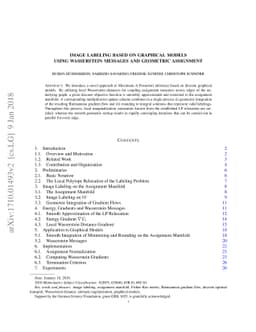 Image Labeling Based on Graphical Models Using Wasserstein Messages and
  Geometric Assignment