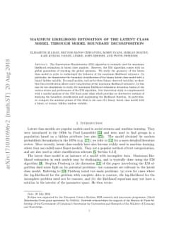 Maximum likelihood estimation of the Latent Class Model through model
  boundary decomposition