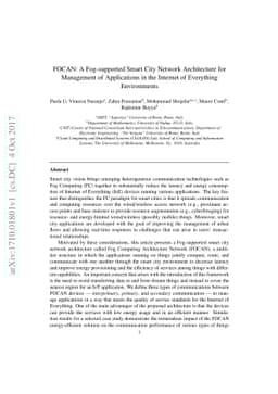 FOCAN: A Fog-supported Smart City Network Architecture for Management of
  Applications in the Internet of Everything Environments