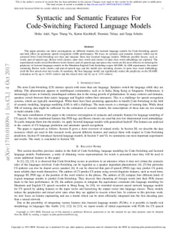 Syntactic and Semantic Features For Code-Switching Factored Language
  Models