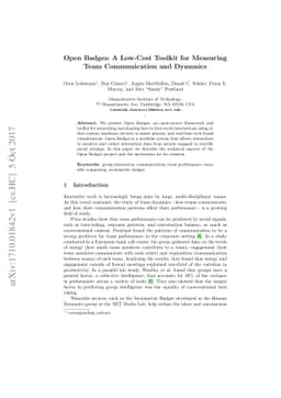 Open Badges: A Low-Cost Toolkit for Measuring Team Communication and
  Dynamics