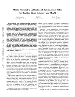 Online Photometric Calibration for Auto Exposure Video for Realtime
  Visual Odometry and SLAM
