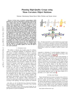 Planning High-Quality Grasps using Mean Curvature Object Skeletons