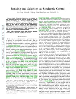 Ranking and Selection as Stochastic Control