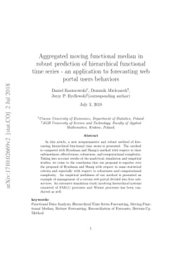 Aggregated moving functional median in robust prediction of hierarchical
  functional time series - an application to forecasting web portal users
  behaviors