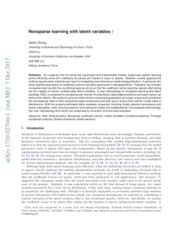 Nonsparse learning with latent variables