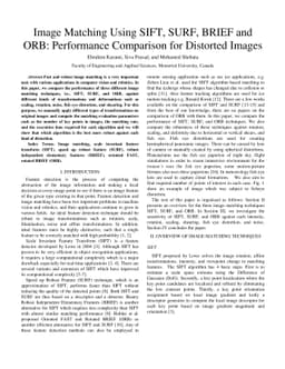 Image Matching Using SIFT, SURF, BRIEF and ORB: Performance Comparison
  for Distorted Images
