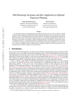 Path Homotopy Invariants and their Application to Optimal Trajectory
  Planning