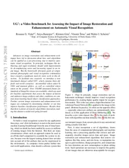 UG^2: a Video Benchmark for Assessing the Impact of Image Restoration
  and Enhancement on Automatic Visual Recognition