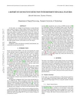 A report on sound event detection with different binaural features
