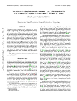 Sound event detection using weakly labeled dataset with stacked
  convolutional and recurrent neural network