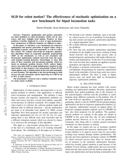 SGD for robot motion? The effectiveness of stochastic optimization on a
  new benchmark for biped locomotion tasks