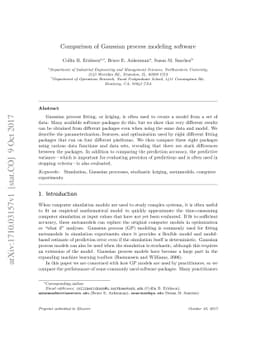 Comparison of Gaussian process modeling software