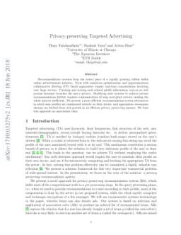 Privacy-preserving Targeted Advertising