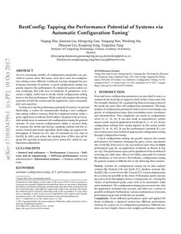 BestConfig: Tapping the Performance Potential of Systems via Automatic
  Configuration Tuning