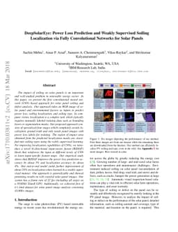 DeepSolarEye: Power Loss Prediction and Weakly Supervised Soiling
  Localization via Fully Convolutional Networks for Solar Panels