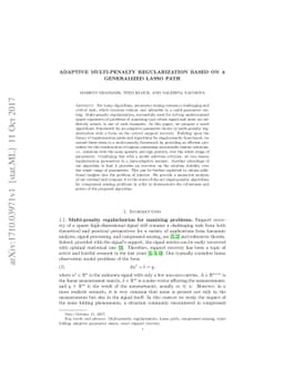 Adaptive multi-penalty regularization based on a generalized Lasso path