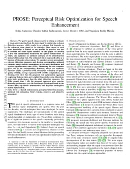 PROSE: Perceptual Risk Optimization for Speech Enhancement