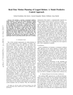 Real-Time Motion Planning of Legged Robots: A Model Predictive Control
  Approach
