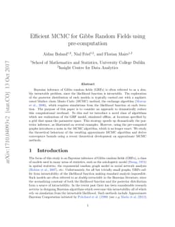 Efficient MCMC for Gibbs Random Fields using pre-computation