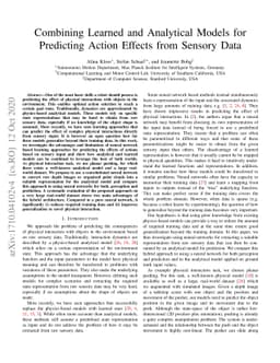 Combining Learned and Analytical Models for Predicting Action Effects
  from Sensory Data