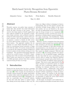 Batch-based Activity Recognition from Egocentric Photo-Streams Revisited