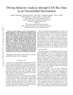 Driving Behavior Analysis through CAN Bus Data in an Uncontrolled
  Environment