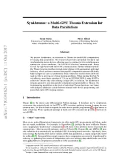 Synkhronos: a Multi-GPU Theano Extension for Data Parallelism