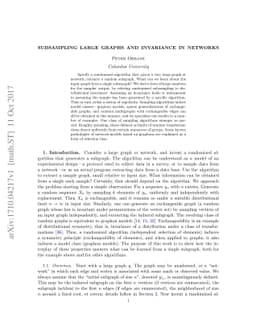 Subsampling large graphs and invariance in networks