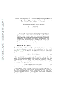 Local Convergence of Proximal Splitting Methods for Rank Constrained
  Problems