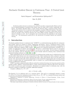 Stochastic Gradient Descent in Continuous Time: A Central Limit Theorem