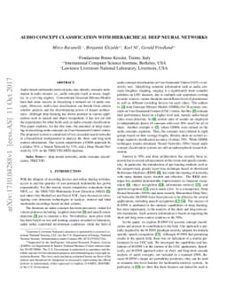Audio Concept Classification with Hierarchical Deep Neural Networks