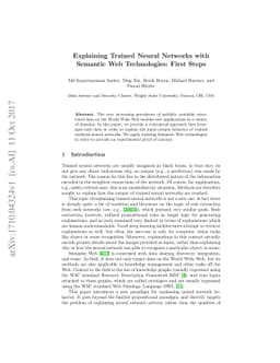 Explaining Trained Neural Networks with Semantic Web Technologies: First
  Steps