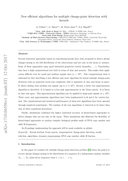 New efficient algorithms for multiple change-point detection with
  kernels