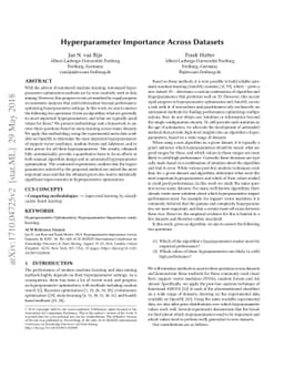 Hyperparameter Importance Across Datasets