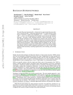 Bayesian Hypernetworks
