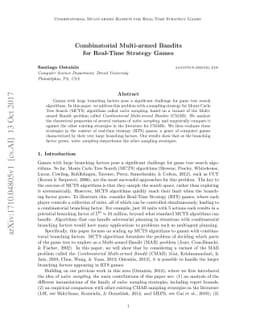 Combinatorial Multi-armed Bandits for Real-Time Strategy Games