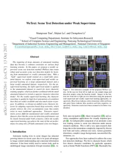 WeText: Scene Text Detection under Weak Supervision