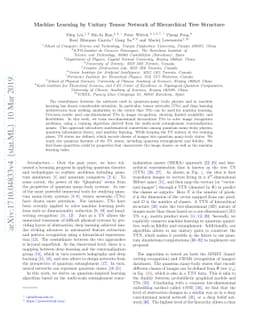 Machine Learning by Unitary Tensor Network of Hierarchical Tree
  Structure