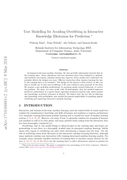 User Modelling for Avoiding Overfitting in Interactive Knowledge
  Elicitation for Prediction