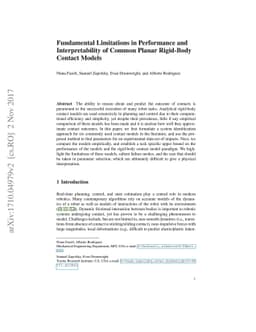 Fundamental Limitations in Performance and Interpretability of Common
  Planar Rigid-Body Contact Models