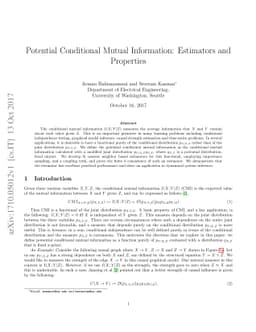 Potential Conditional Mutual Information: Estimators, Properties and
  Applications