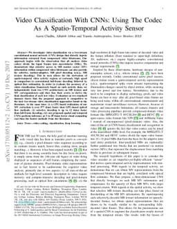 Video Classification With CNNs: Using The Codec As A Spatio-Temporal
  Activity Sensor