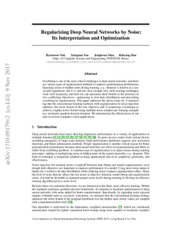 Regularizing Deep Neural Networks by Noise: Its Interpretation and
  Optimization