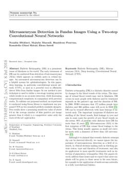 Microaneurysm Detection in Fundus Images Using a Two-step Convolutional
  Neural Networks