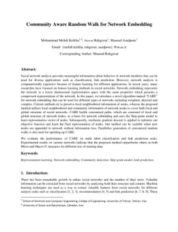 Community Aware Random Walk for Network Embedding
